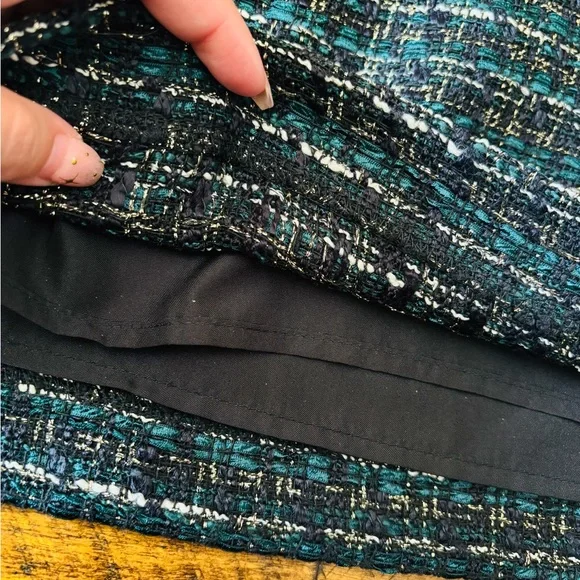 LOFT Green A-Line Mini Skirt for Work - Picture 7 of 8